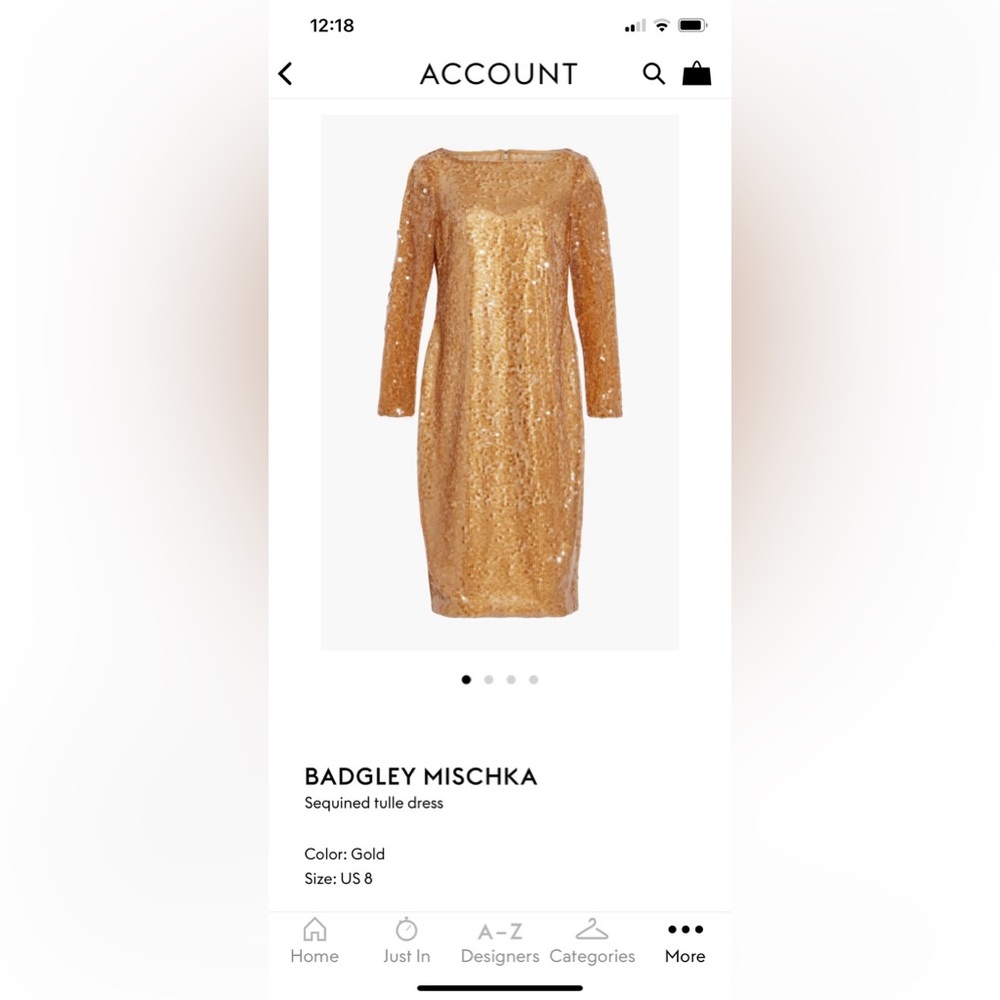 NWT never worn Badgley Mischka sequin tulle dress
